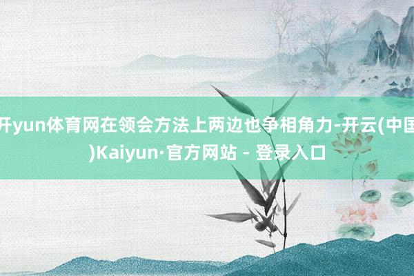 开yun体育网在领会方法上两边也争相角力-开云(中国)Kaiyun·官方网站 - 登录入口