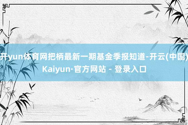 开yun体育网把柄最新一期基金季报知道-开云(中国)Kaiyun·官方网站 - 登录入口
