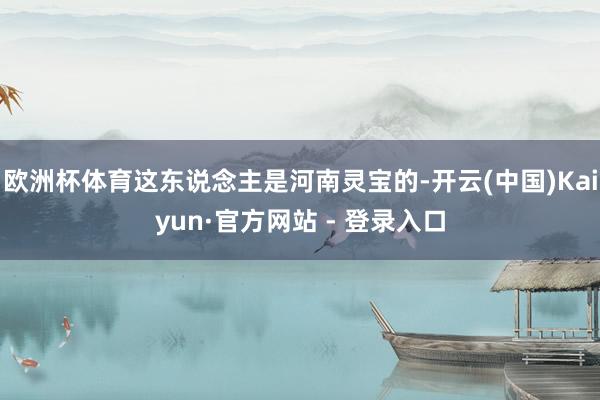 欧洲杯体育这东说念主是河南灵宝的-开云(中国)Kaiyun·官方网站 - 登录入口