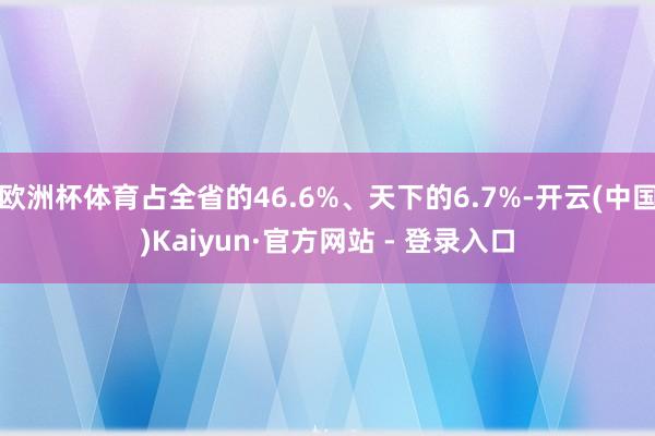 欧洲杯体育占全省的46.6%、天下的6.7%-开云(中国)Kaiyun·官方网站 - 登录入口