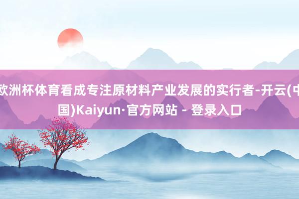 欧洲杯体育看成专注原材料产业发展的实行者-开云(中国)Kaiyun·官方网站 - 登录入口