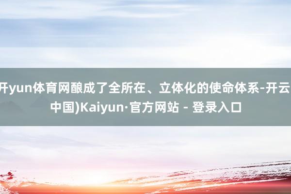 开yun体育网酿成了全所在、立体化的使命体系-开云(中国)Kaiyun·官方网站 - 登录入口