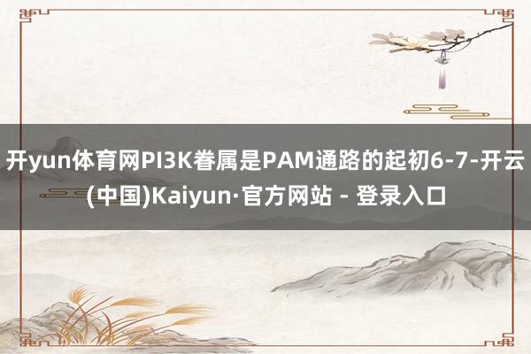 开yun体育网PI3K眷属是PAM通路的起初6-7-开云(中国)Kaiyun·官方网站 - 登录入口