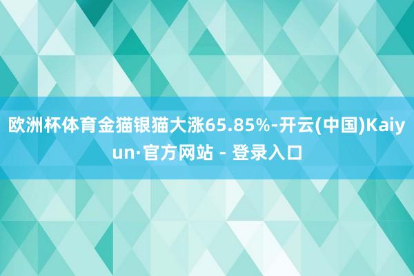 欧洲杯体育金猫银猫大涨65.85%-开云(中国)Kaiyun·官方网站 - 登录入口