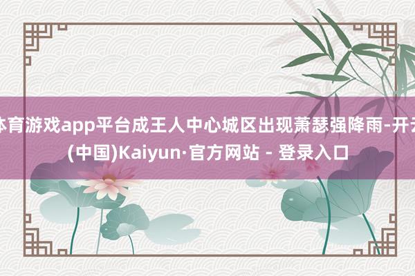 体育游戏app平台成王人中心城区出现萧瑟强降雨-开云(中国)Kaiyun·官方网站 - 登录入口