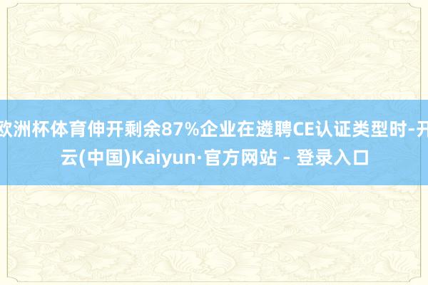 欧洲杯体育伸开剩余87%企业在遴聘CE认证类型时-开云(中国)Kaiyun·官方网站 - 登录入口